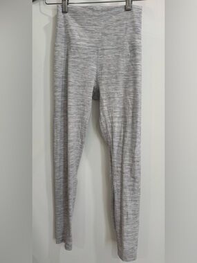 Lululemon 25 “ Wonder Under High Rise Heather Gray Striped Leggings
